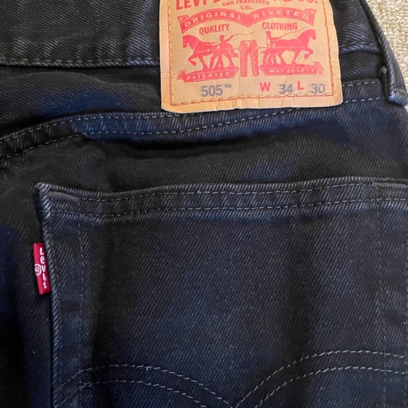 Levi’s Jeans Black 505 34x30 - Picture 3 of 6